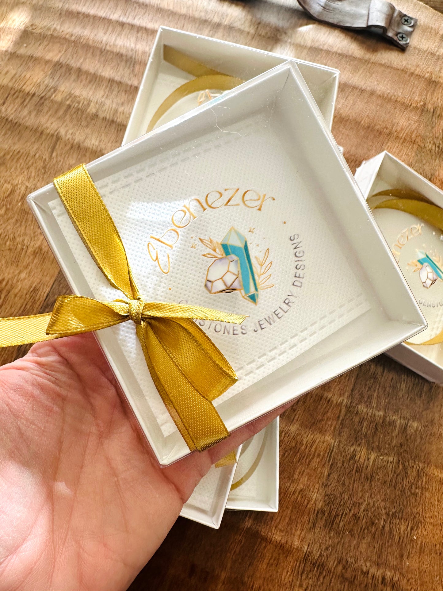 Custom Jewelry Boxes, White with Clear Lid, Full Logo Print