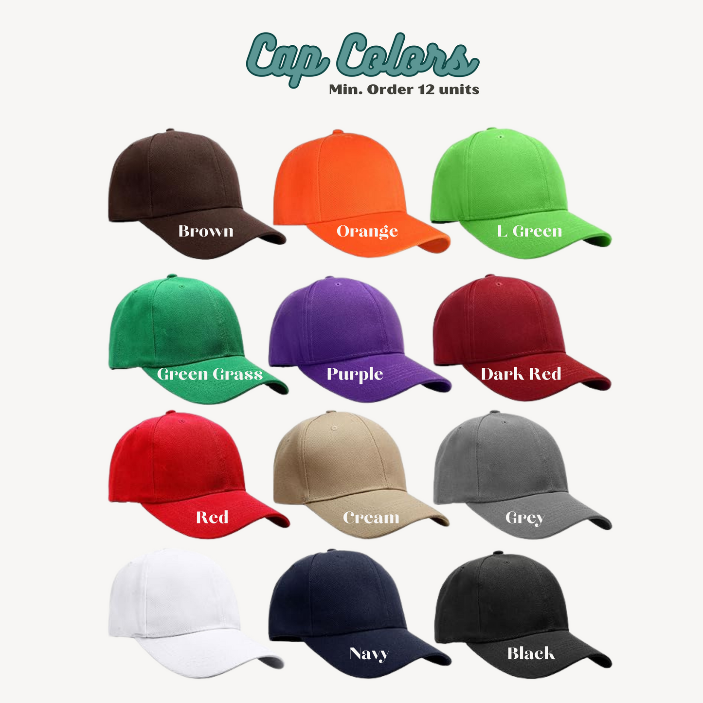 Branding wholesale Lot 12-Pack Custom Baseball Cap Adjustable Size