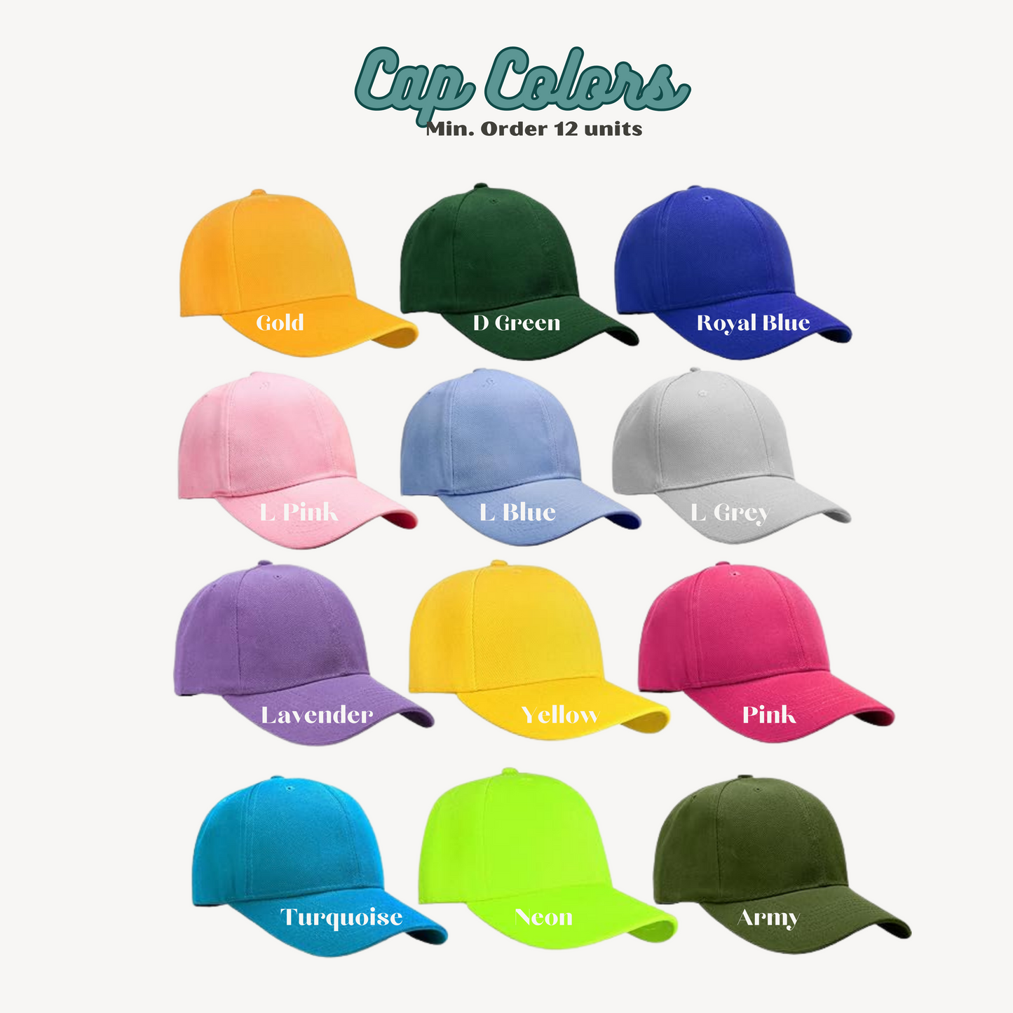 Branding wholesale Lot 12-Pack Custom Baseball Cap Adjustable Size