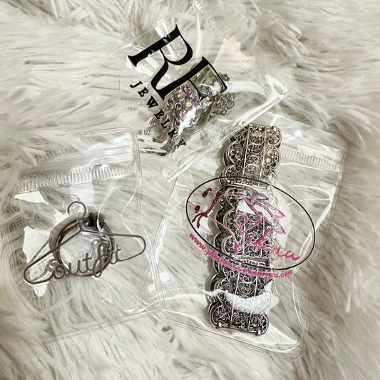 Custom Small Plastic Bags, 100 Pcs Mini Baggies, Clear Plastic Jewelry Zip Bags, Thick Self Sealing OPP Bags, Clear Zip lock Bags, Resealable Poly Bags for Pill, Beads, Screws, Packaging