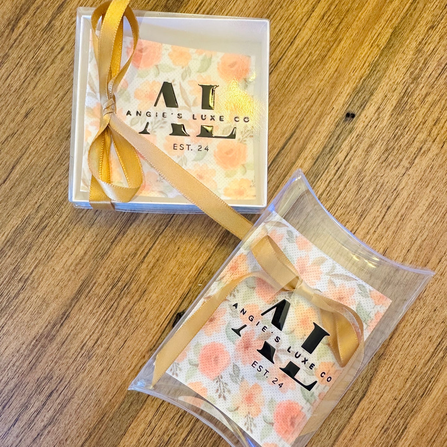 Custom Jewelry Boxes, White with Clear Lid, Full Logo Print