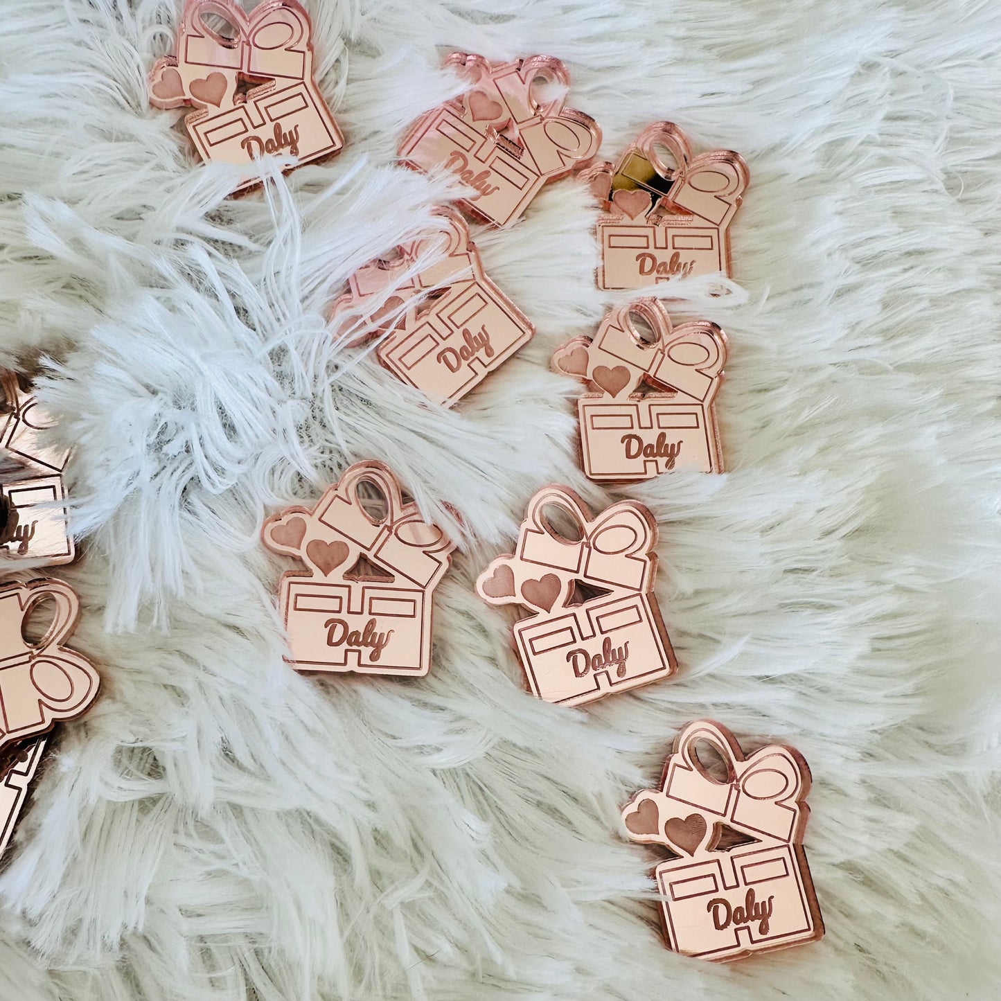 Custom Heart Hang Acrylic Tags