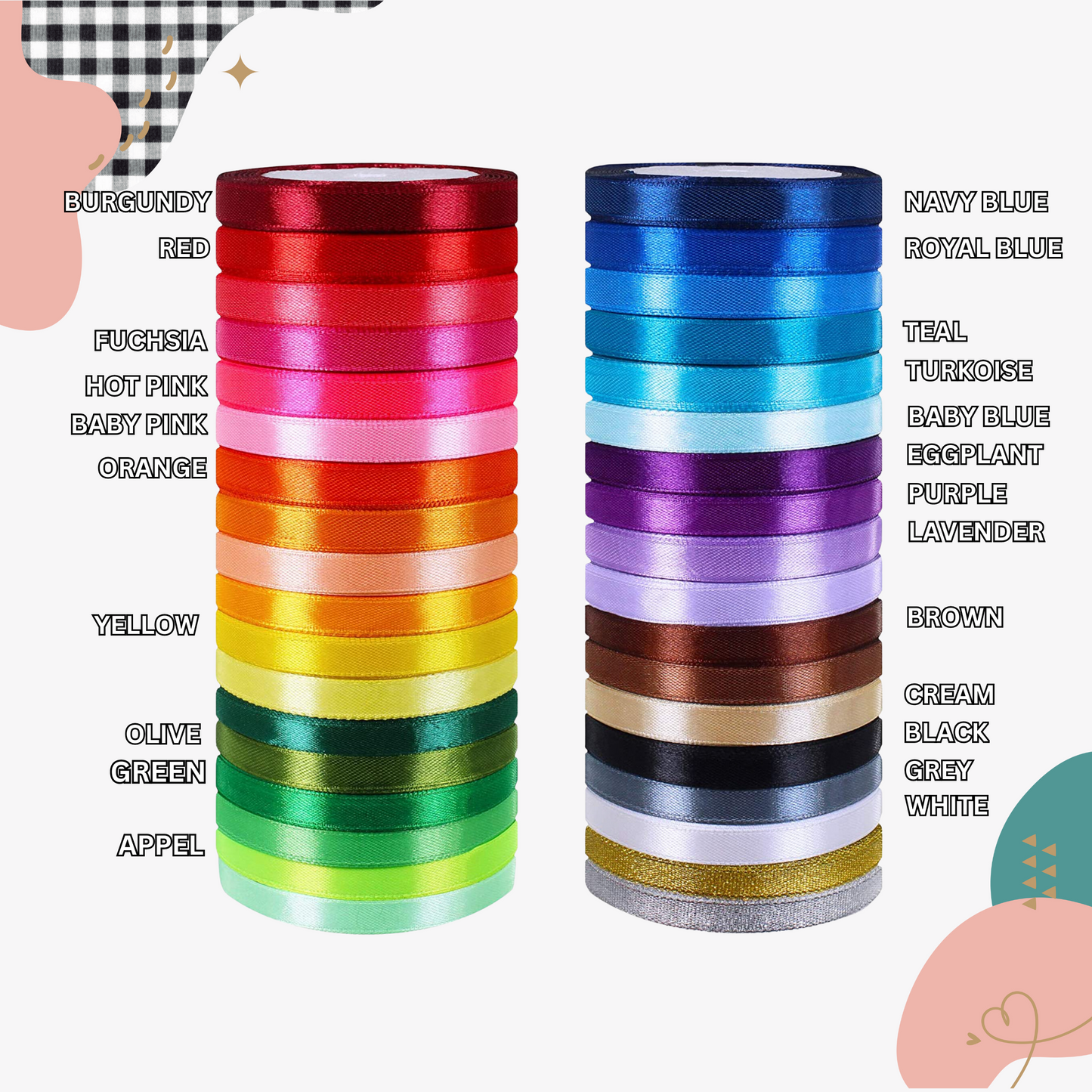 Custom Metallic Hot Print  Ribbon 3/8" - 7/8" - 1.5" inches