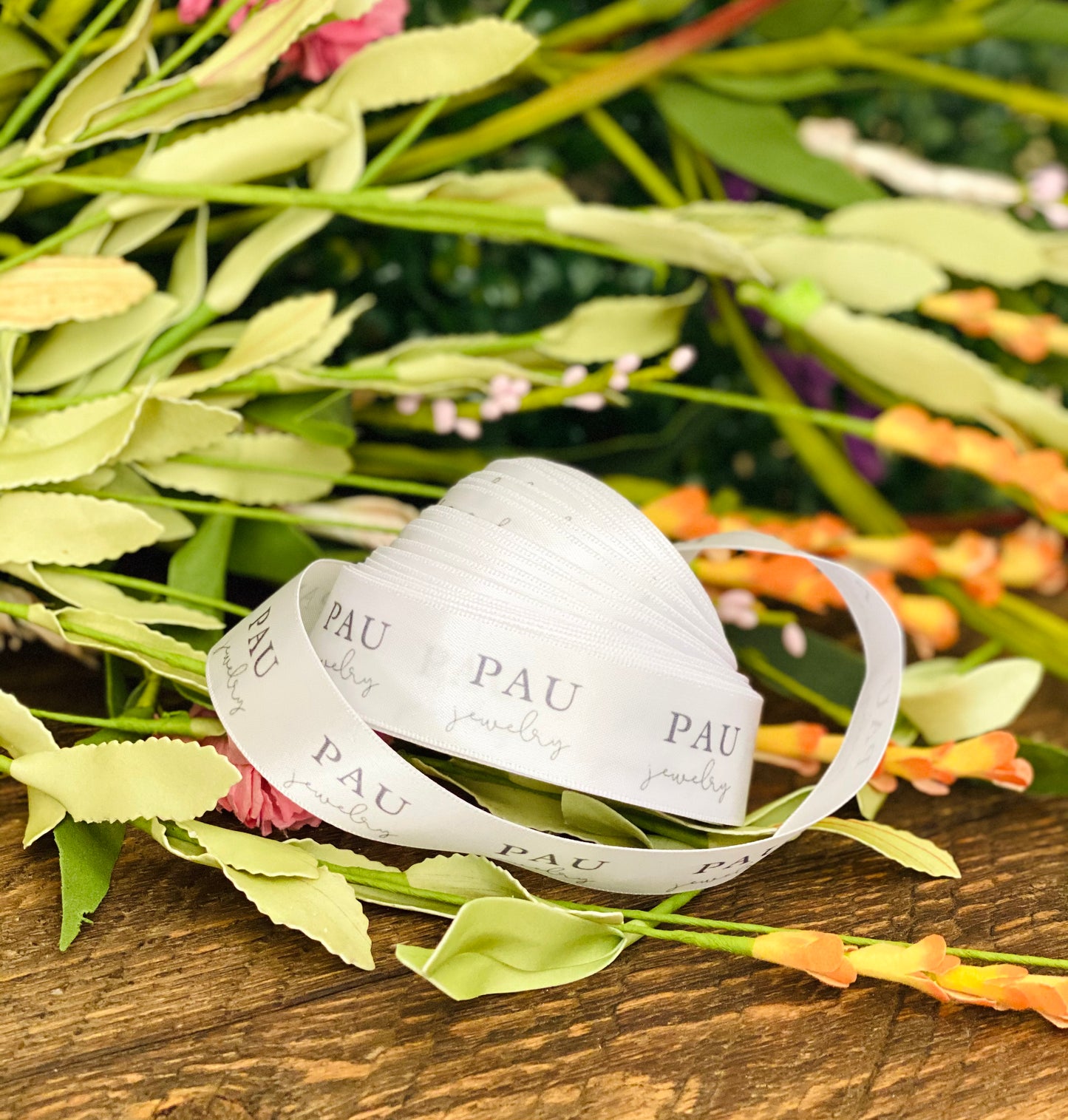 Custom White Satin Ribbon