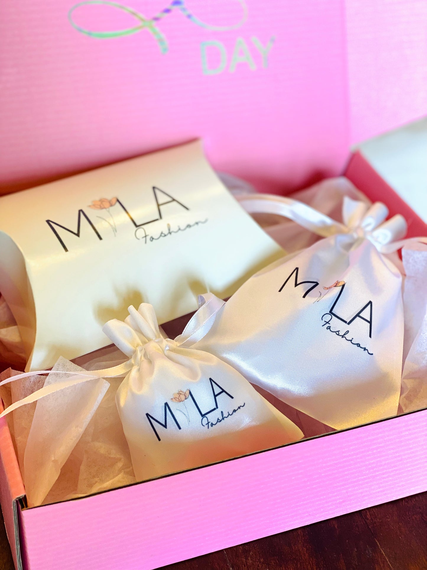 Custom White Satin Bags - Pack of 50