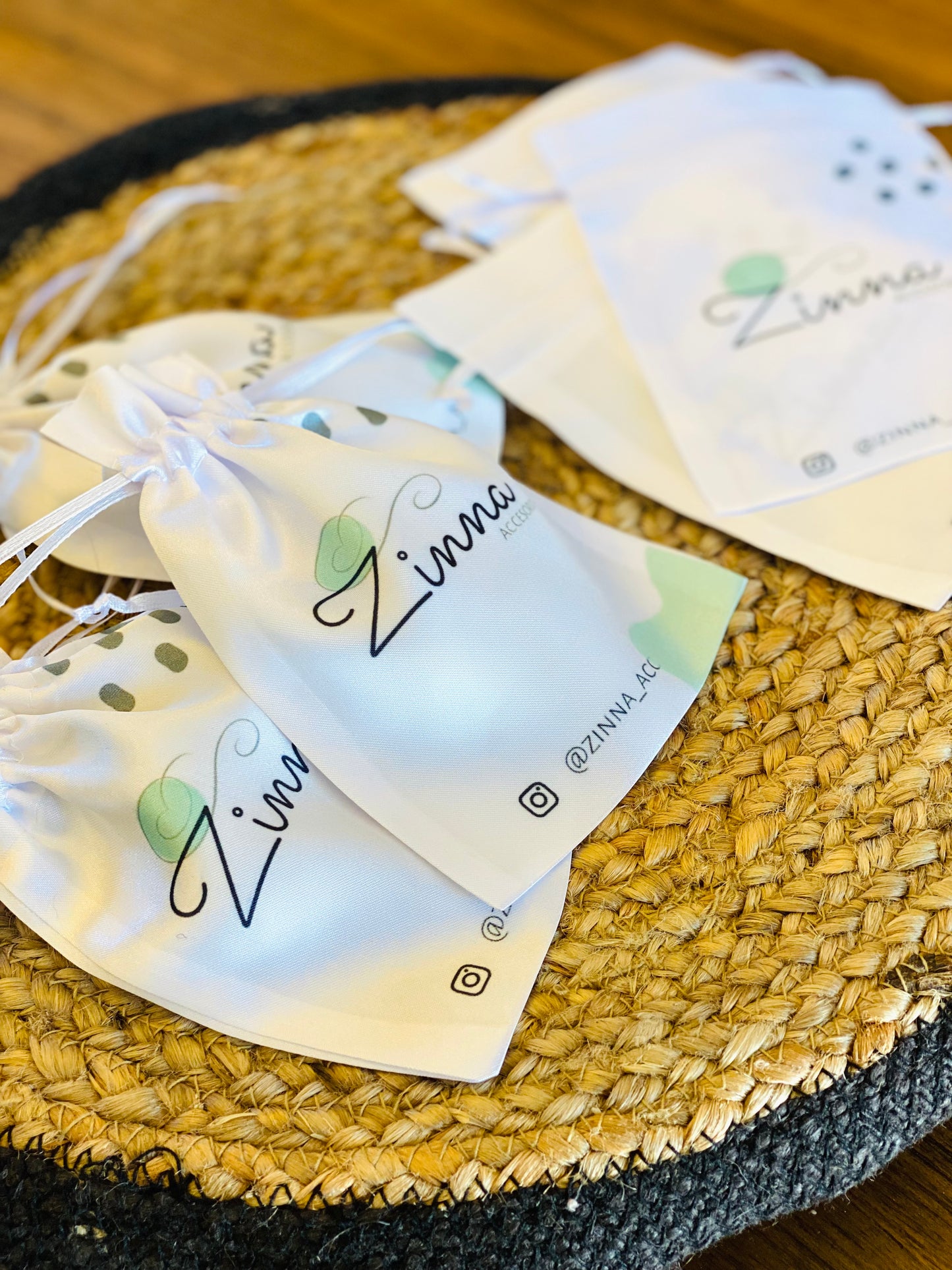 Custom White Satin Bags - Pack of 50
