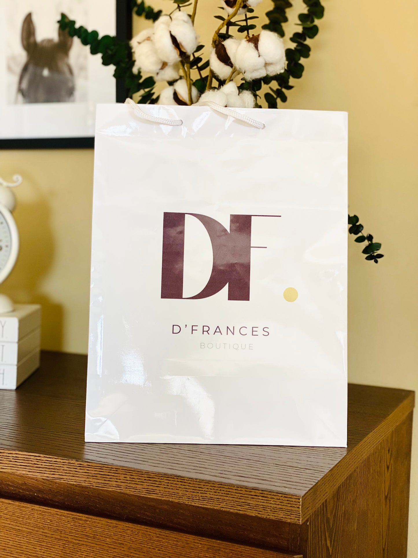 Custom White Glossy Shopping bags - Pack of 25