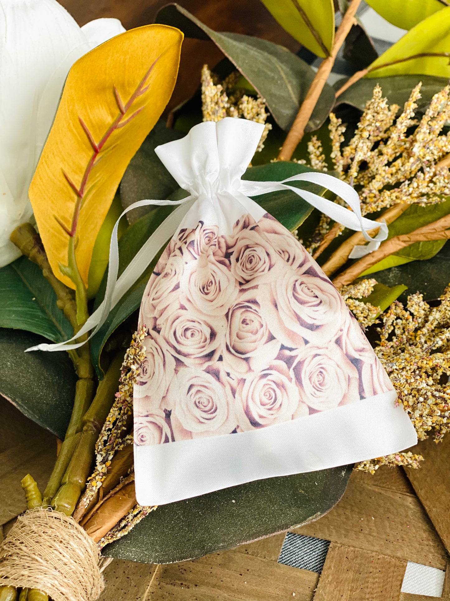 Custom White Satin Bags - Pack of 50