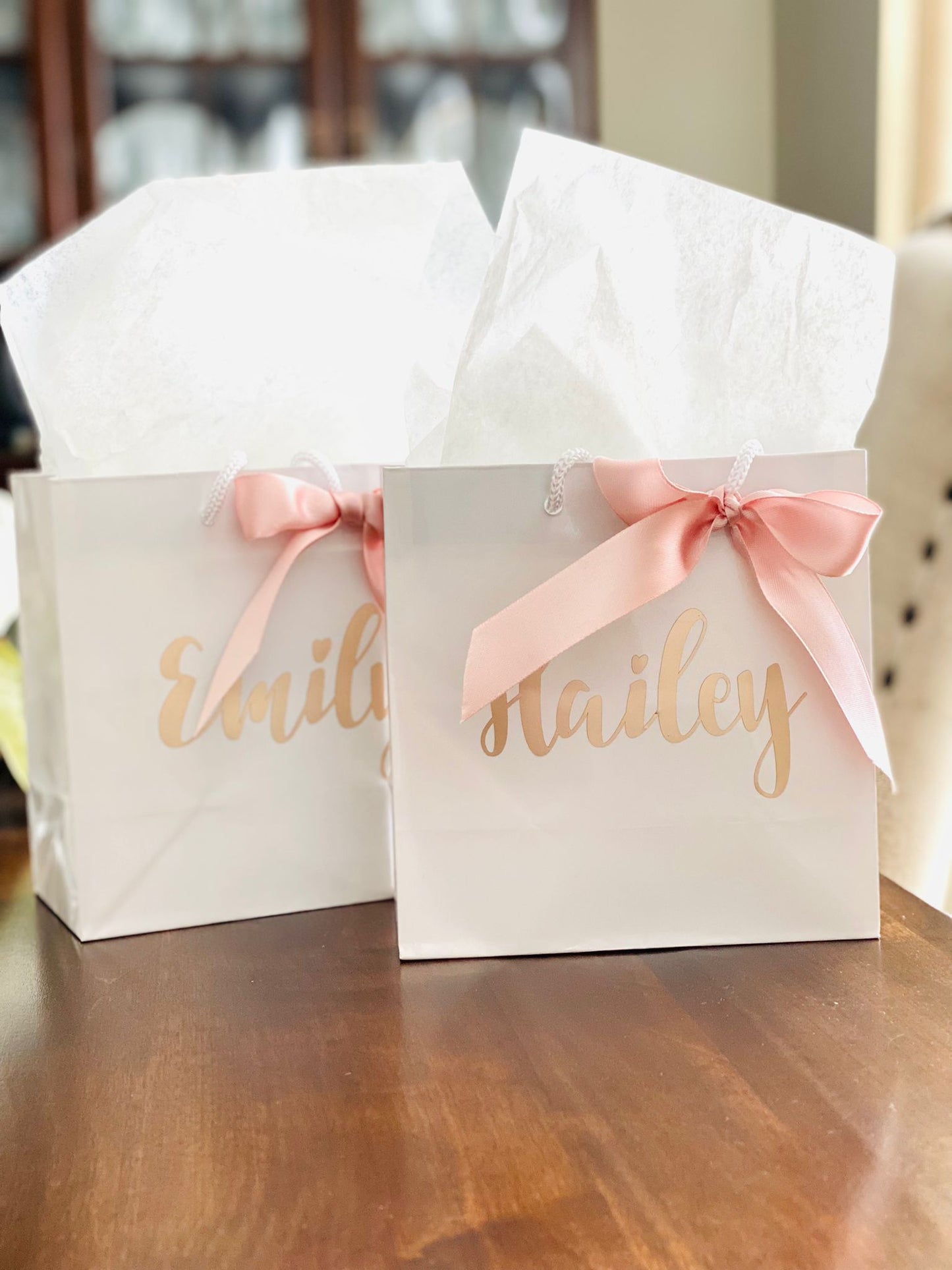 Custom White Glossy Shopping bags - Pack of 25