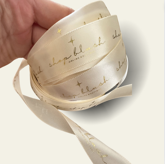 Custom Metallic Hot Print  Ribbon 3/8" - 7/8" - 1.5" inches