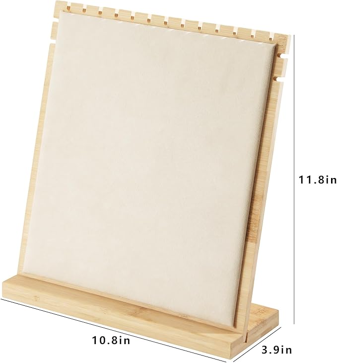 KOKI Bamboo Necklace, Earing and Bracelet  Display Stand for Selling,Chain Necklace Holder Rack for Show,Jewelry Organizer
