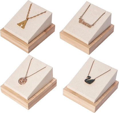 KOKI Bamboo Necklace, Earing and Bracelet  Display Stand for Selling,Chain Necklace Holder Rack for Show,Jewelry Organizer