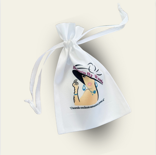 Custom White Satin Bags - Pack of 50