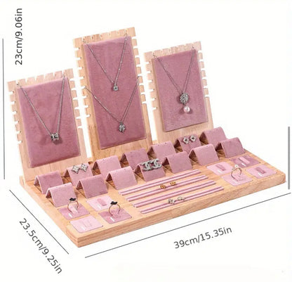 Jewelry Wooden Holder Pink/Black