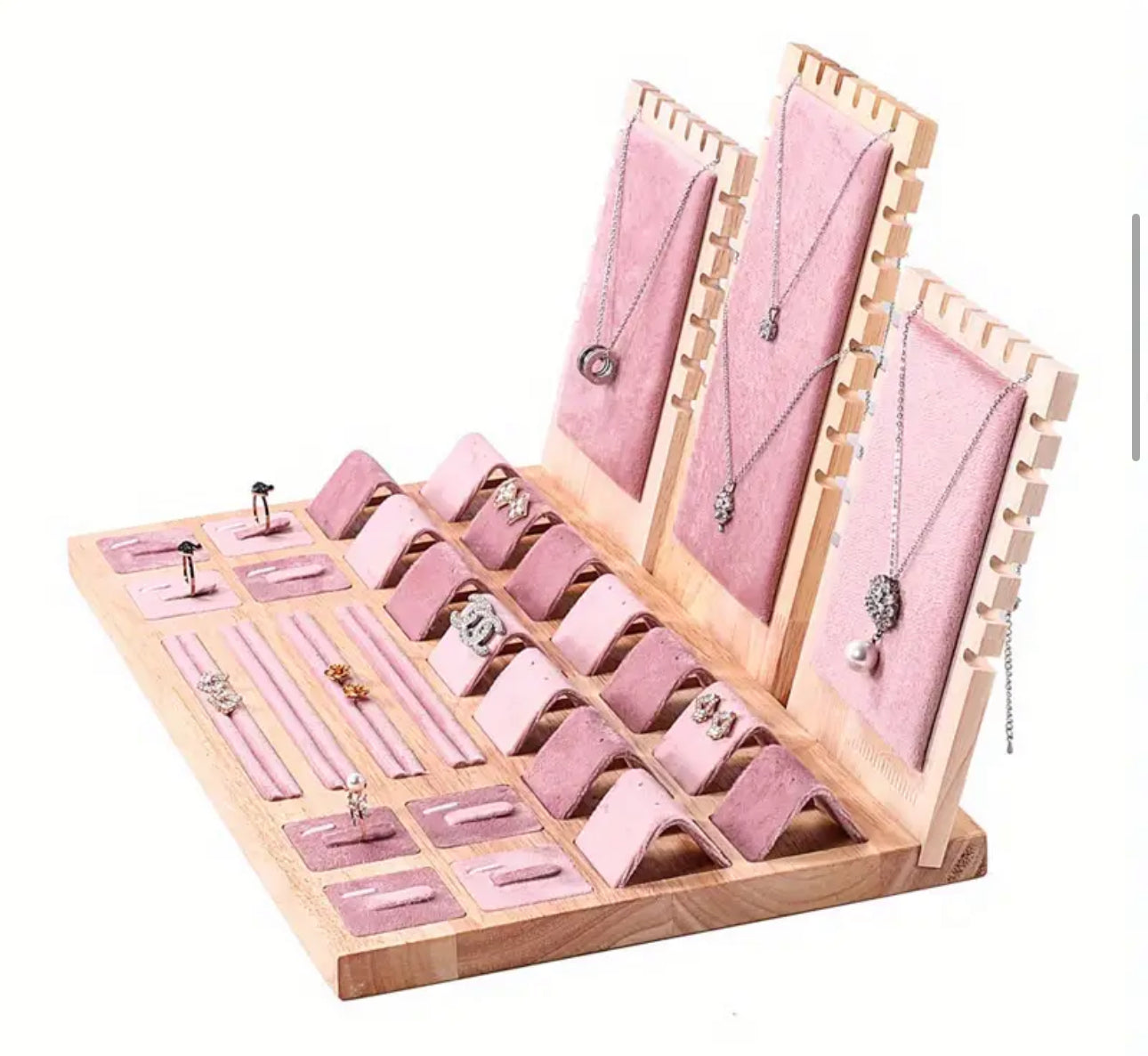 Jewelry Wooden Holder Pink/Black